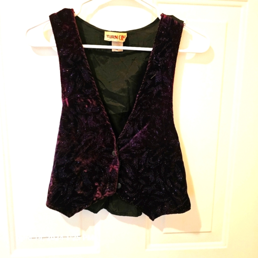 Vintage vest purple sparkly size small